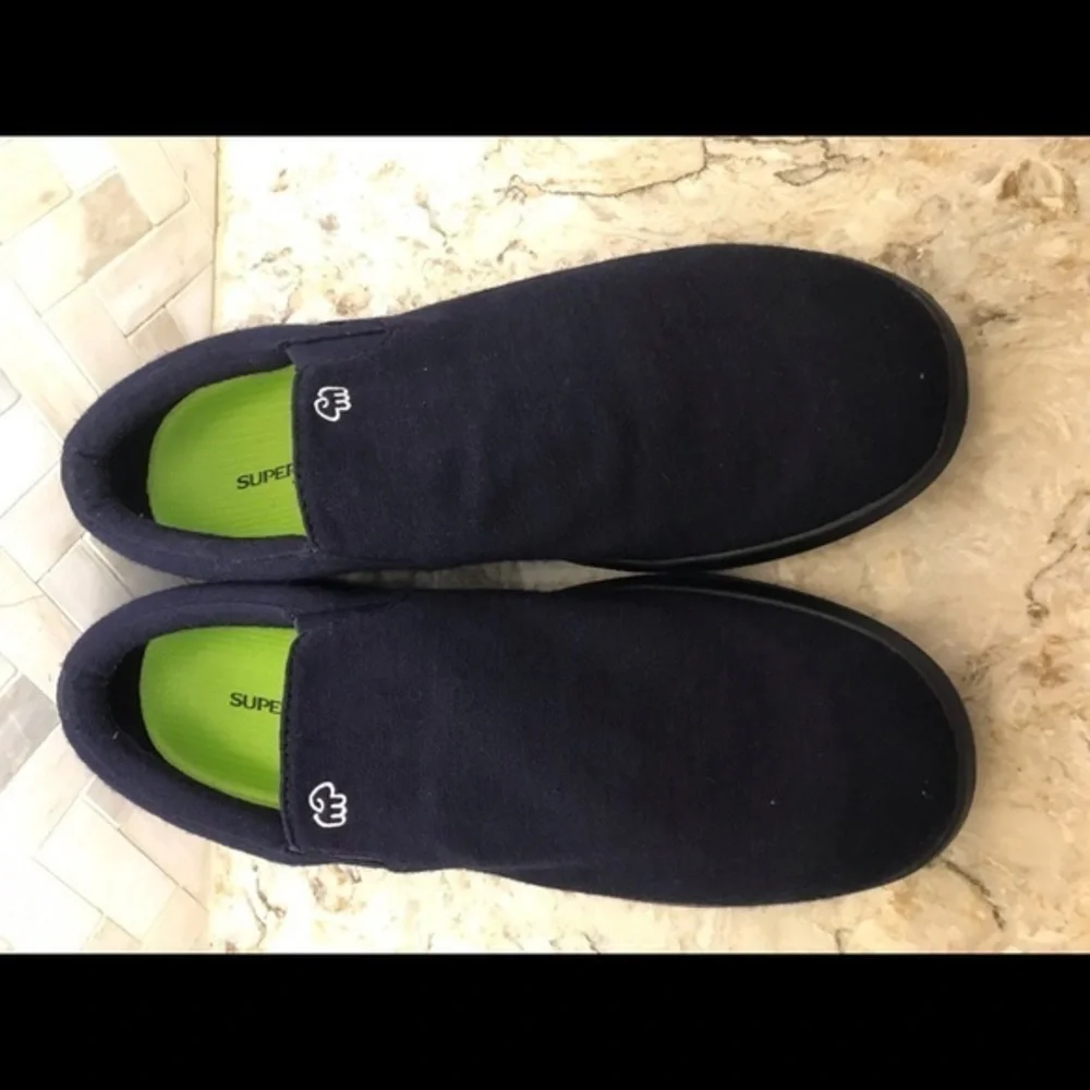 Merinos Mens Navy Slip Ons size 12